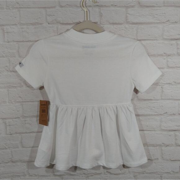 L Steve Madden Kids Girls Bright White Peplum Top Shirt Blouse NWT Size S 7 - Picture 4 of 7